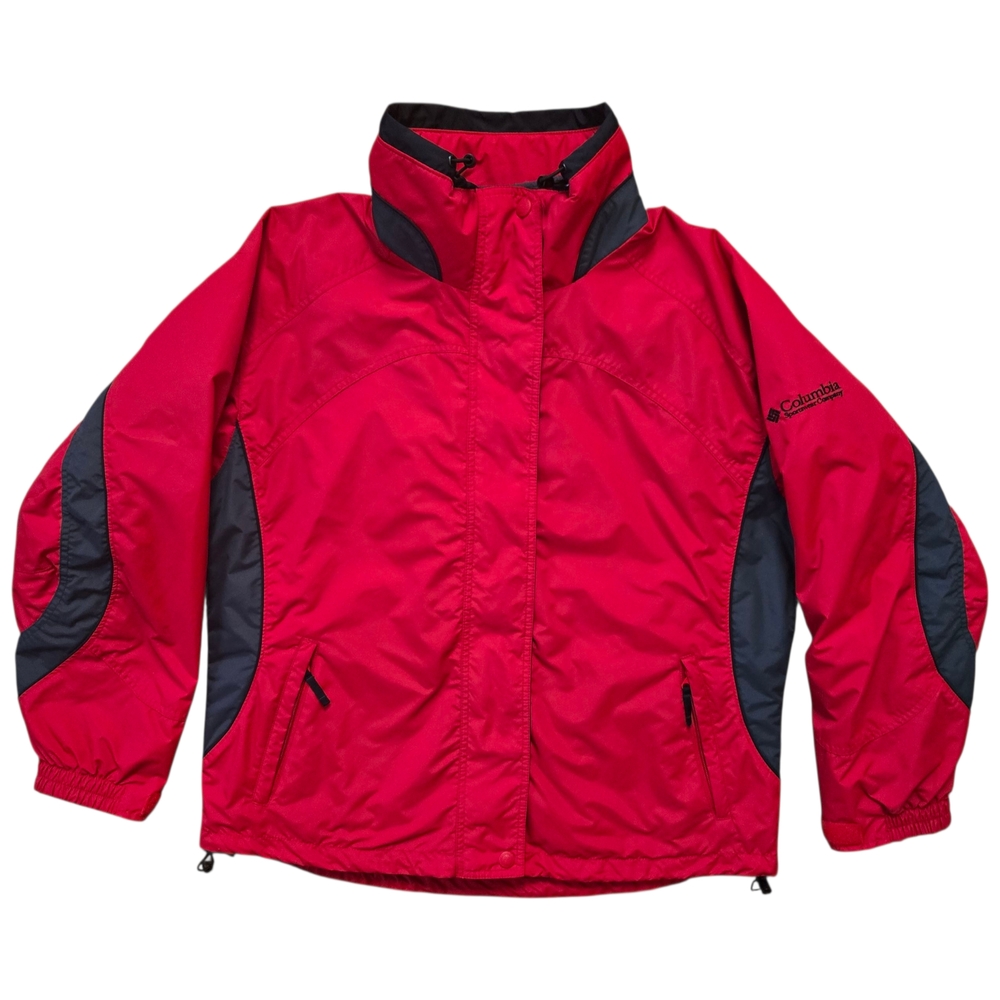 Columbia Core Interchange Jacket Womens Size XL Red Black Full Zip Fleece Lined